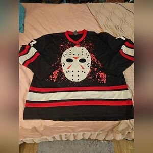 Friday The 13th Hockey Jersey Mens XL Black Horror Jason Voorhees #13 Halloween